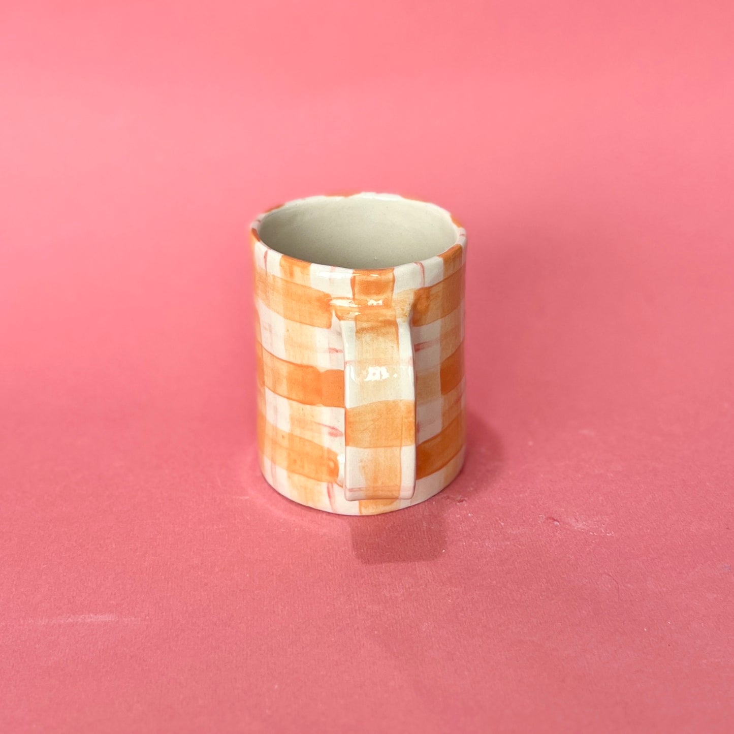 Orange Checkerboard Mug (SECONDS - not food safe)