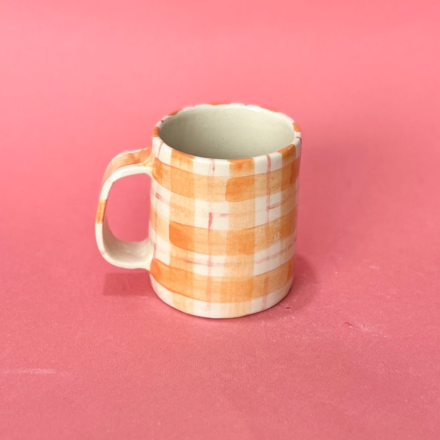 Orange Checkerboard Mug (SECONDS - not food safe)