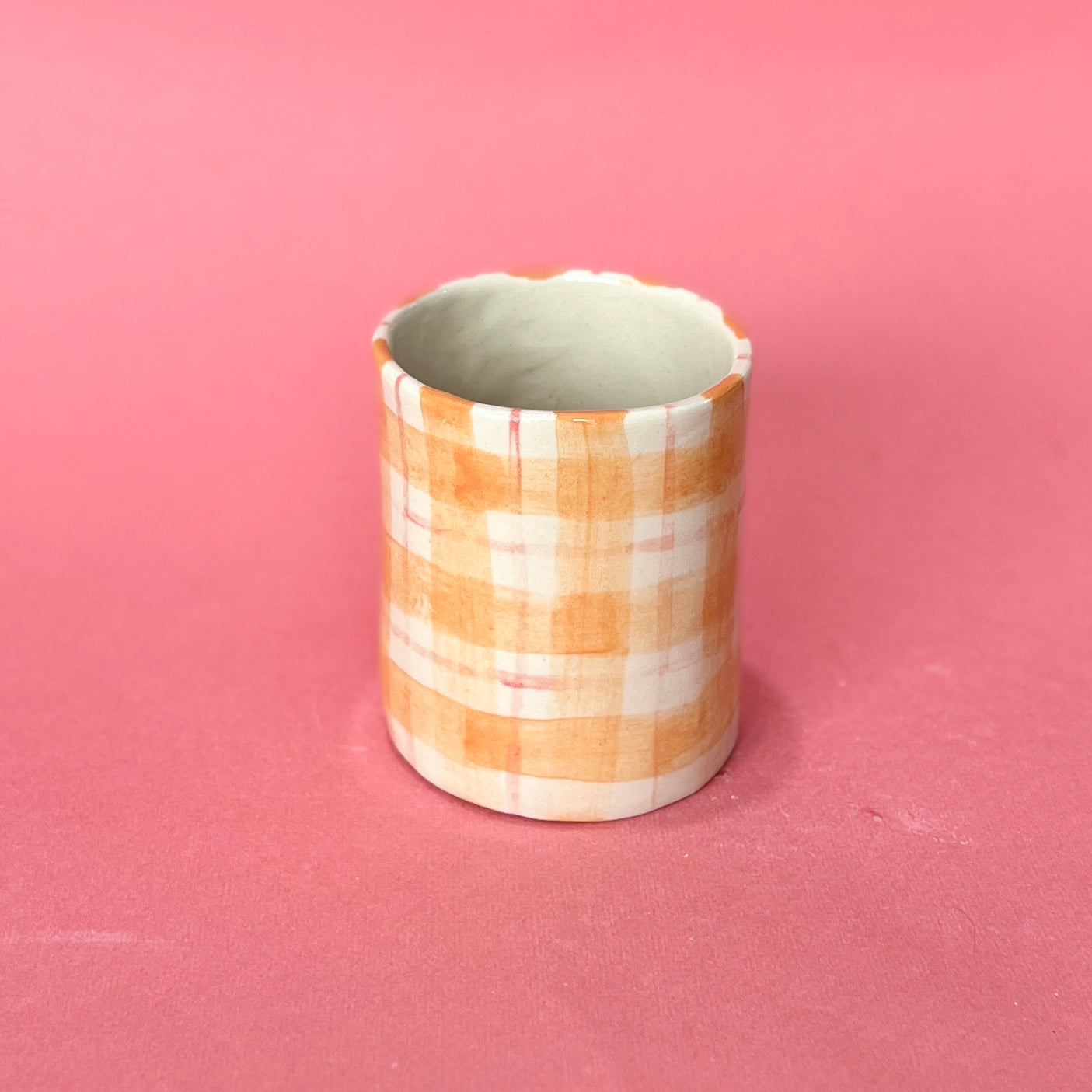 Orange Checkerboard Mug (SECONDS - not food safe)