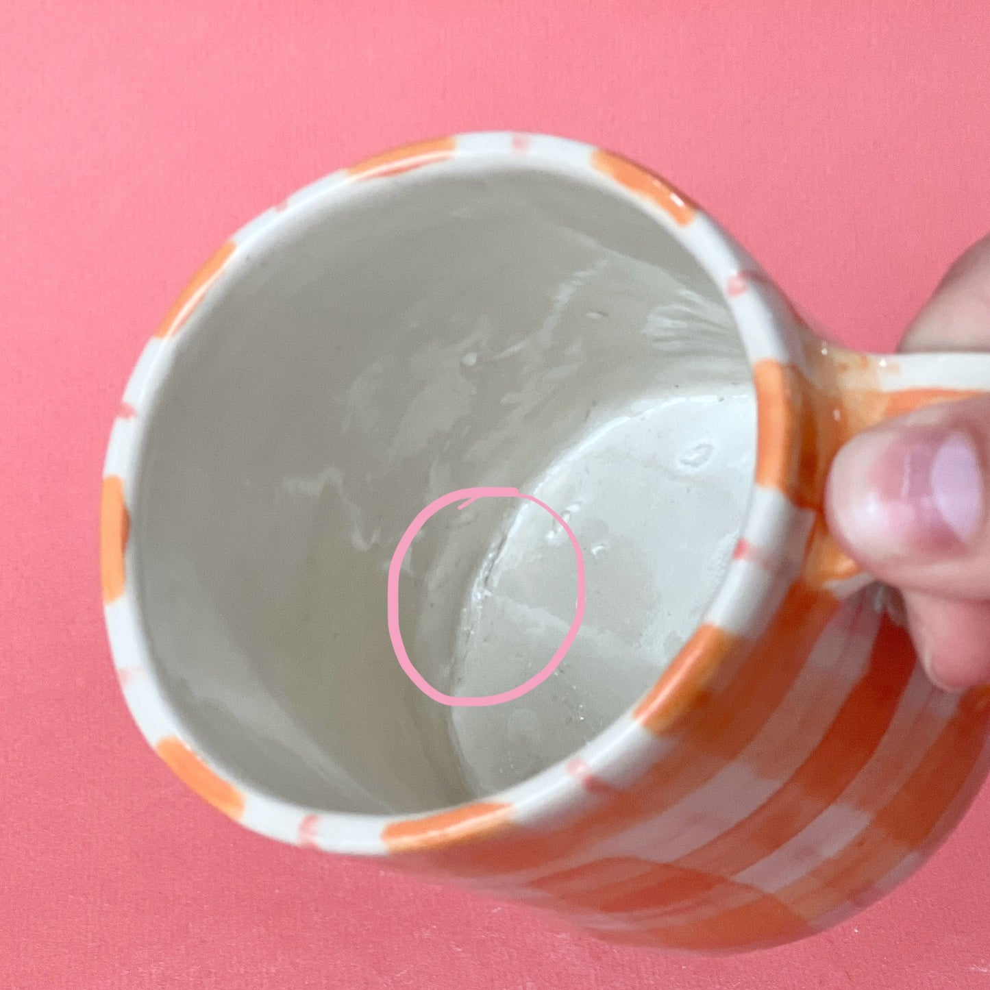 Orange Checkerboard Mug (SECONDS - not food safe)