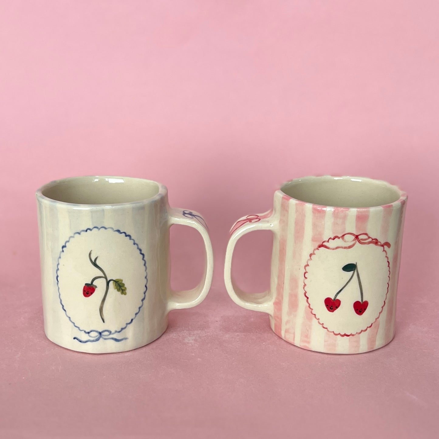 Cherry and Strawberry Fields Mugs