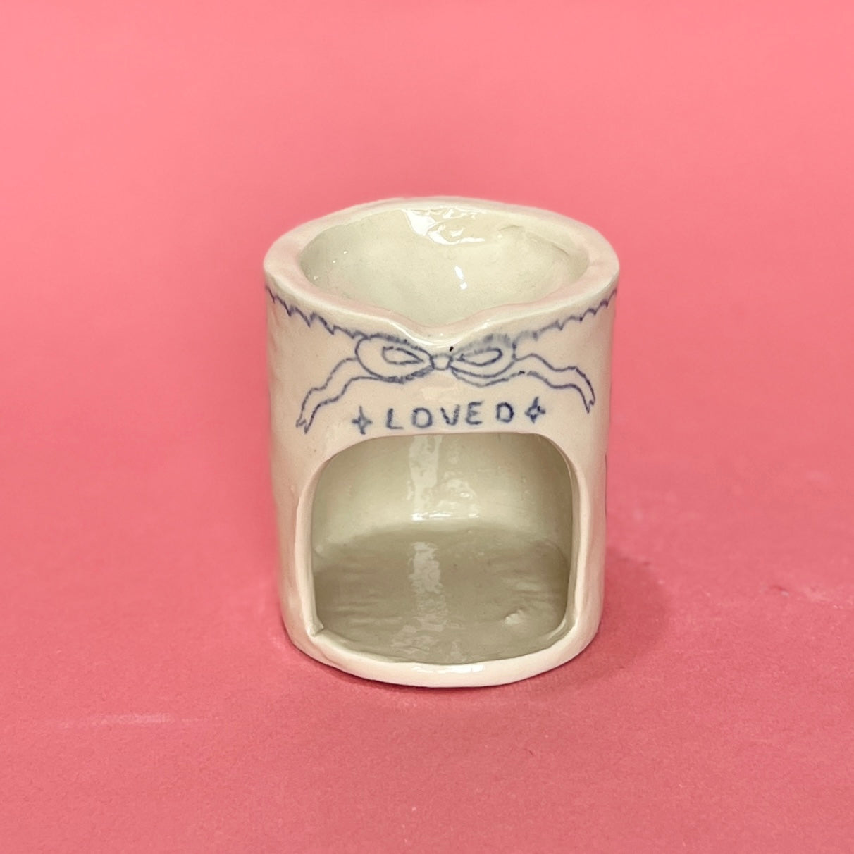 "Loved" Bow and Tulip Candle Holders (SAMPLES)