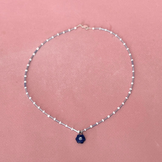 Blue Flower Necklace