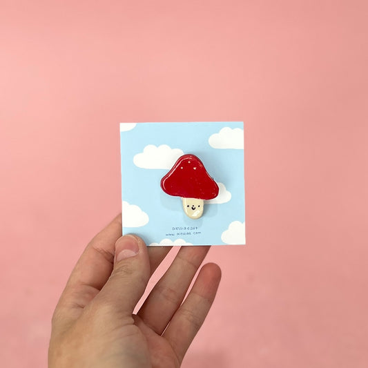 Mushroom Ceramic Pin