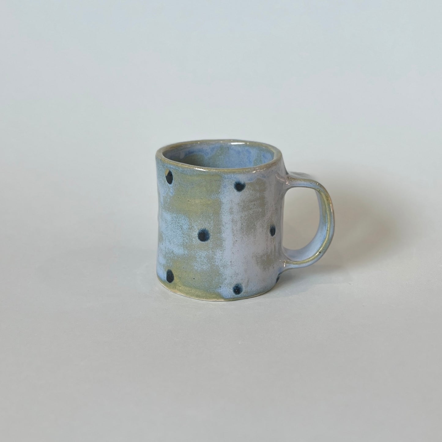 Blue Spotty Short Mug