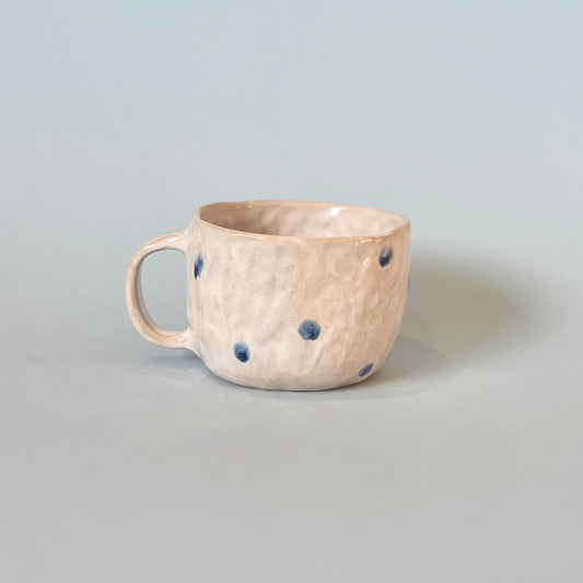 Pink and Navy Spotty Pinch Mug (SECONDS)