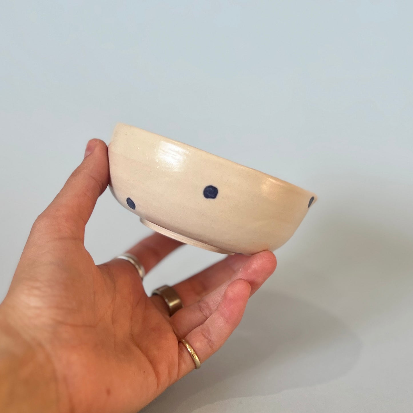 Navy Spot Small Matcha Bowl