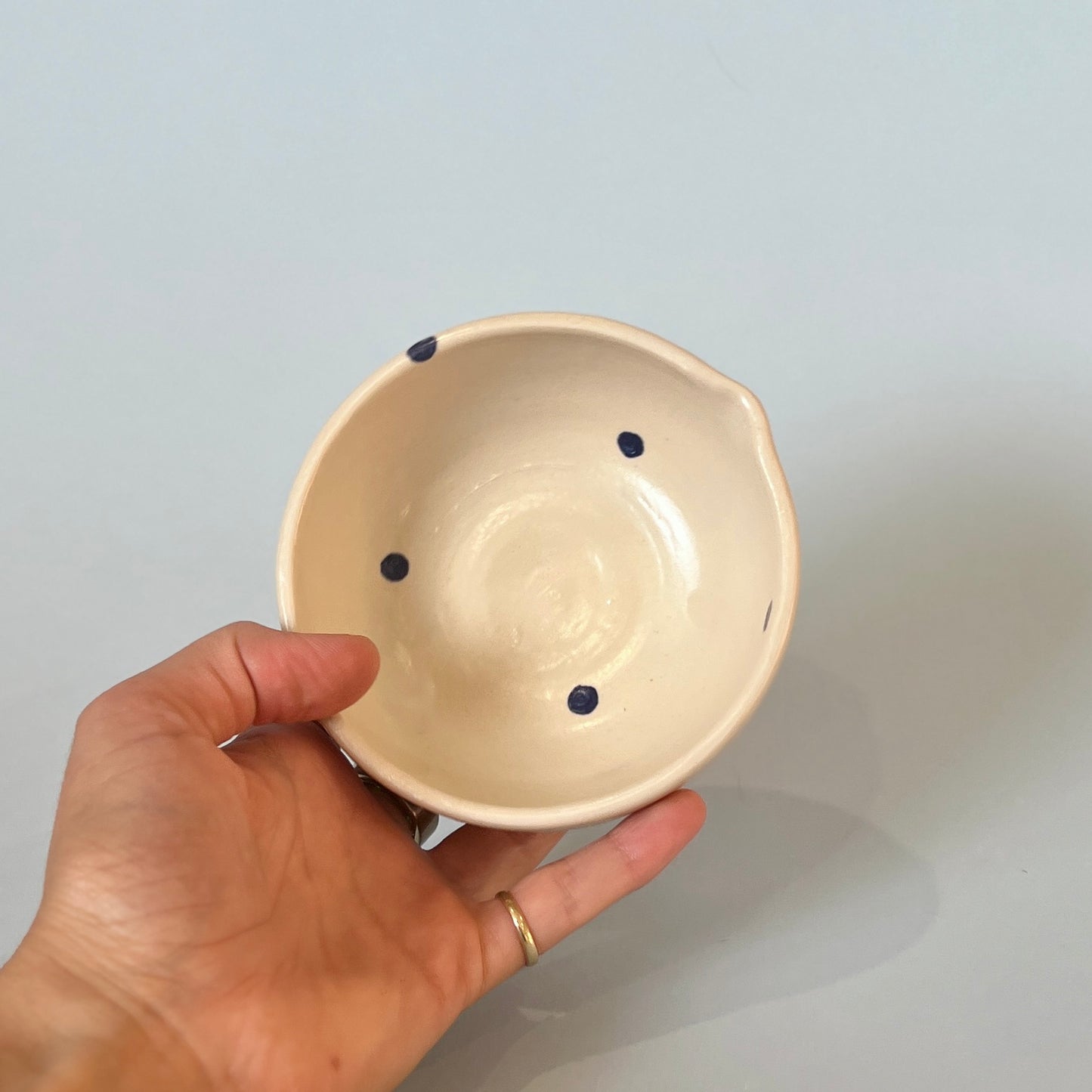 Navy Spot Small Matcha Bowl