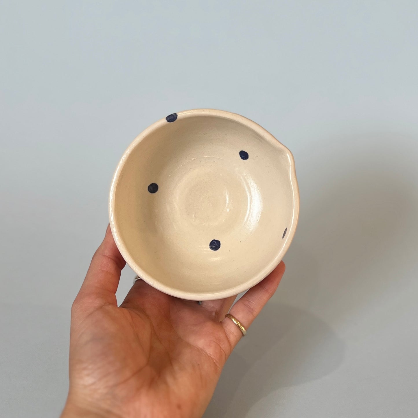 Navy Spot Small Matcha Bowl