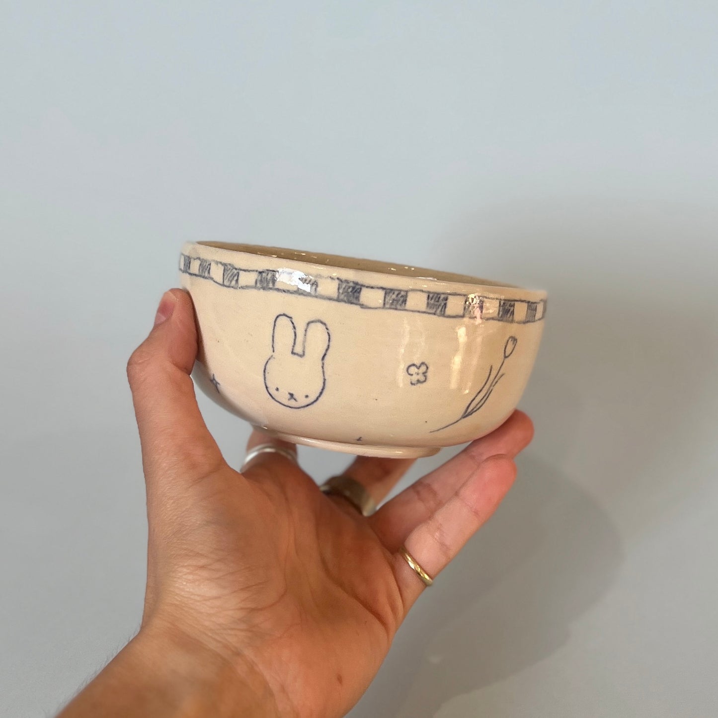 Checkerboard Scribble Matcha Bowl