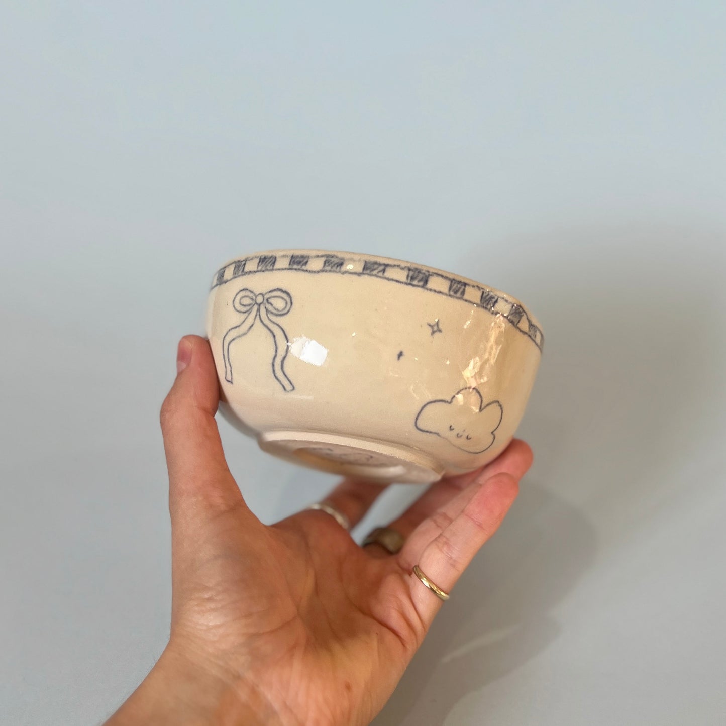 Checkerboard Scribble Matcha Bowl