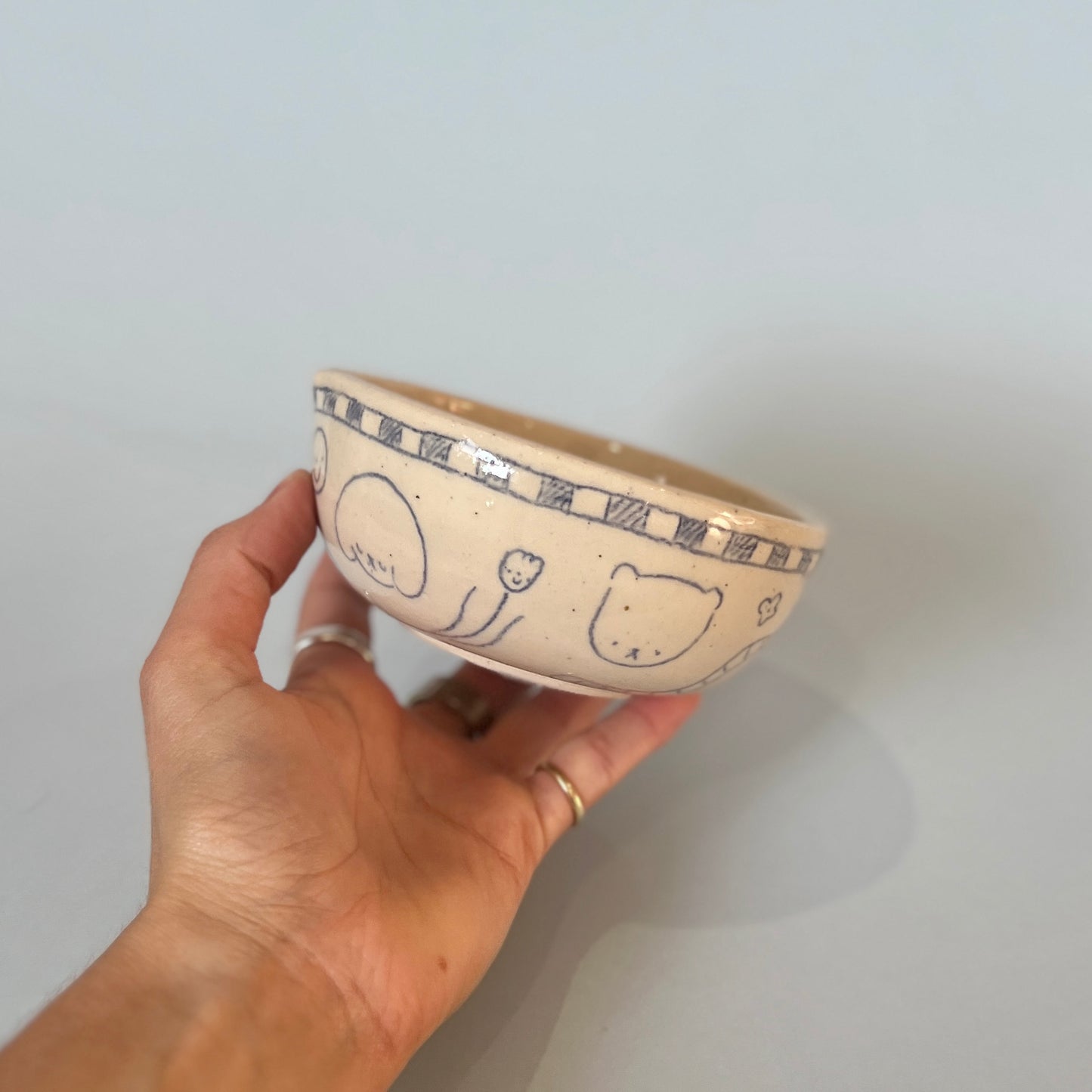 Checkerboard Scribble Matcha Bowl 2