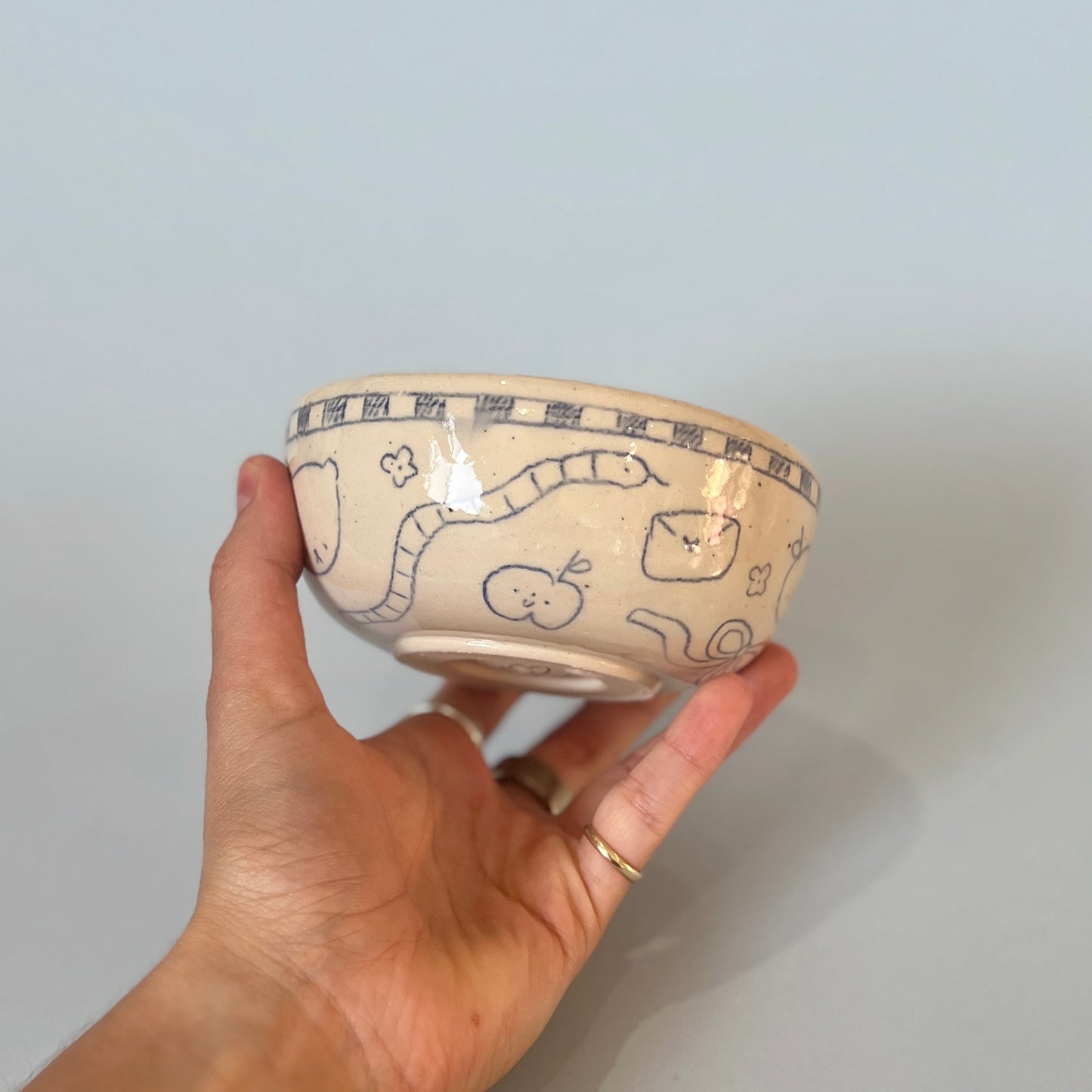 Checkerboard Scribble Matcha Bowl 2