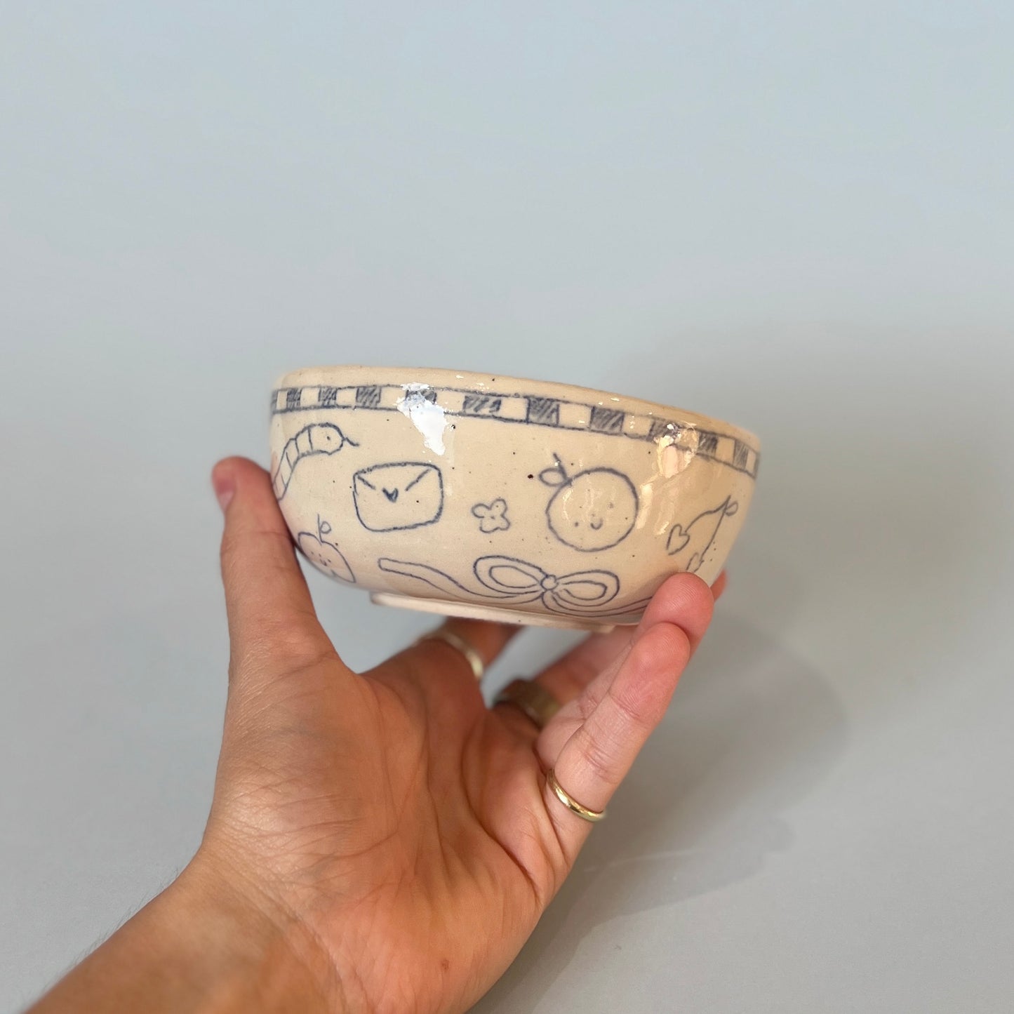 Checkerboard Scribble Matcha Bowl 2