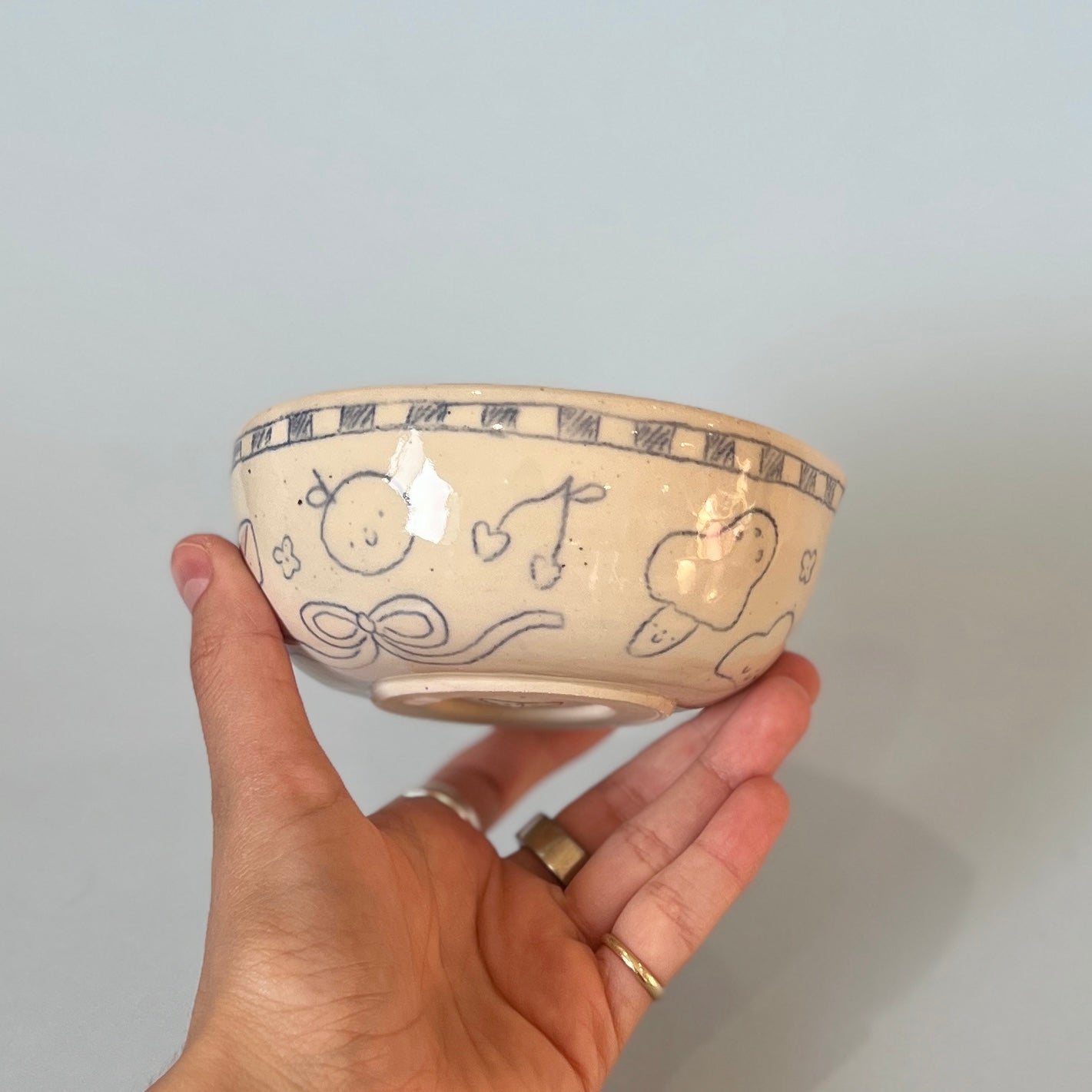 Checkerboard Scribble Matcha Bowl 2