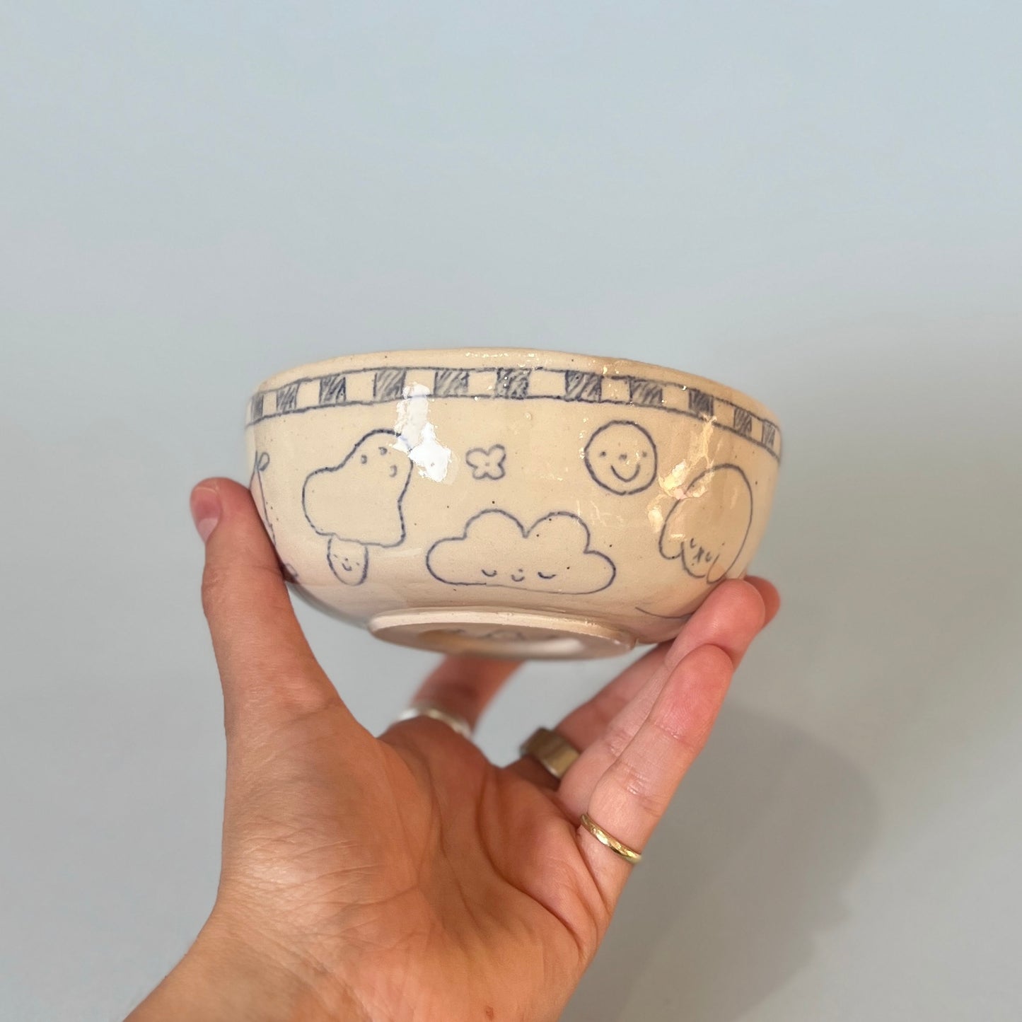 Checkerboard Scribble Matcha Bowl 2