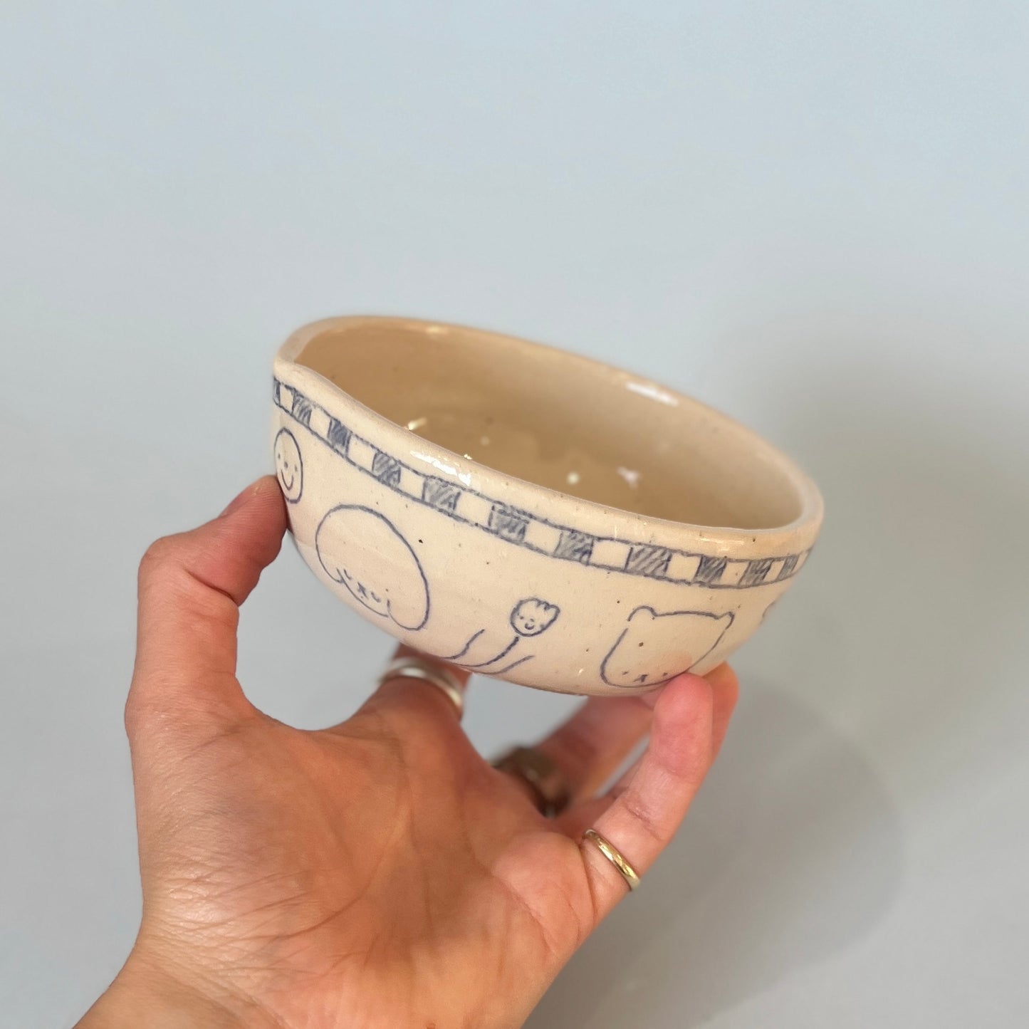 Checkerboard Scribble Matcha Bowl 2