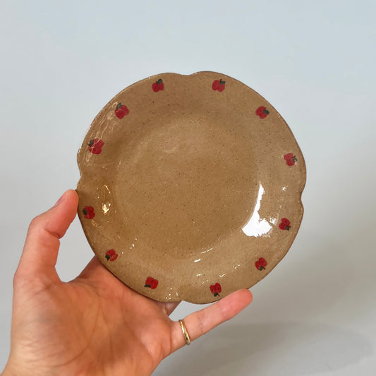 Brown Speckle Apple Saucer