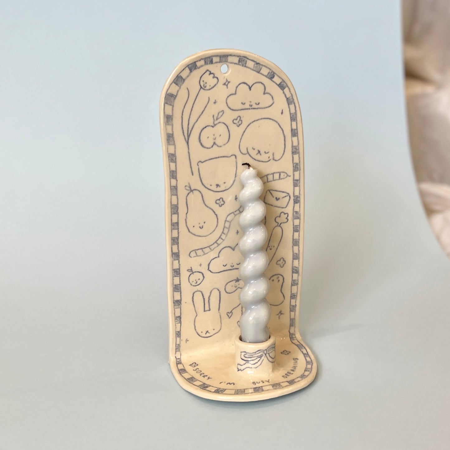 "Sorry I'm Busy Dreaming" Scribble Candle Sconce