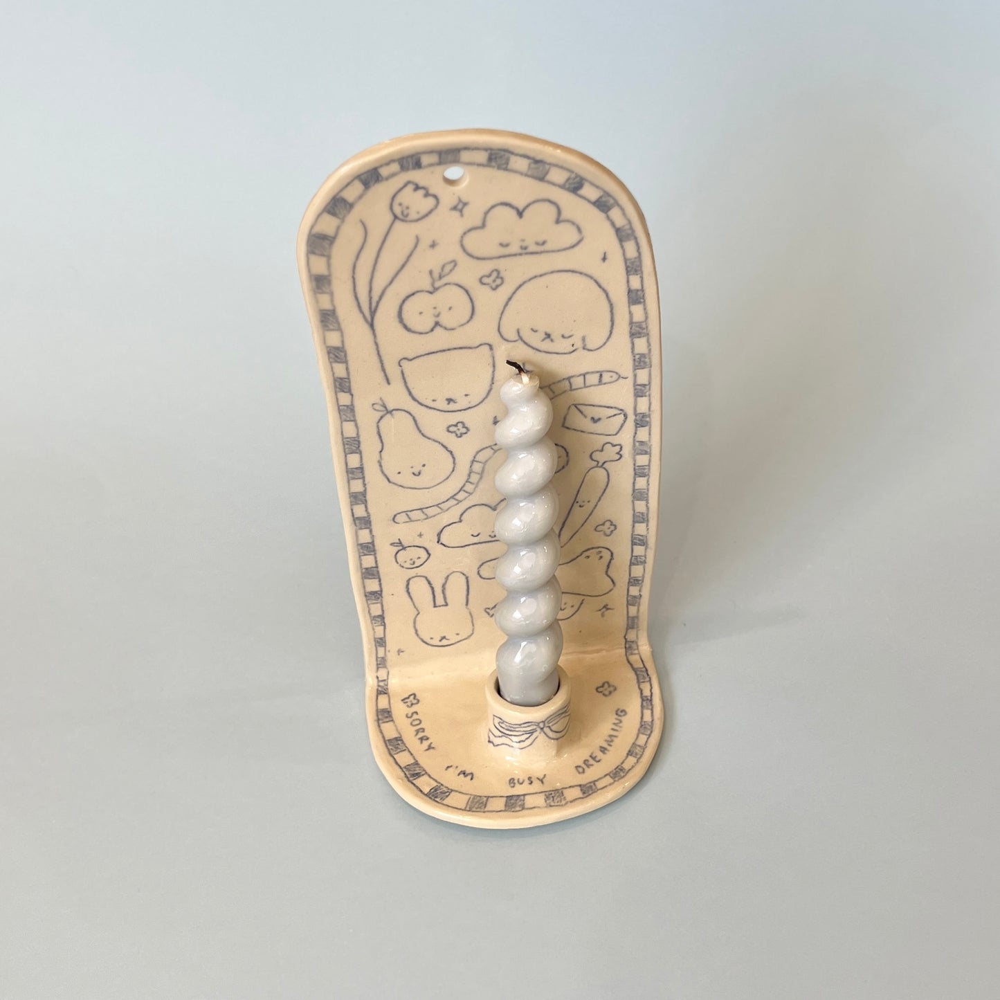 "Sorry I'm Busy Dreaming" Scribble Candle Sconce