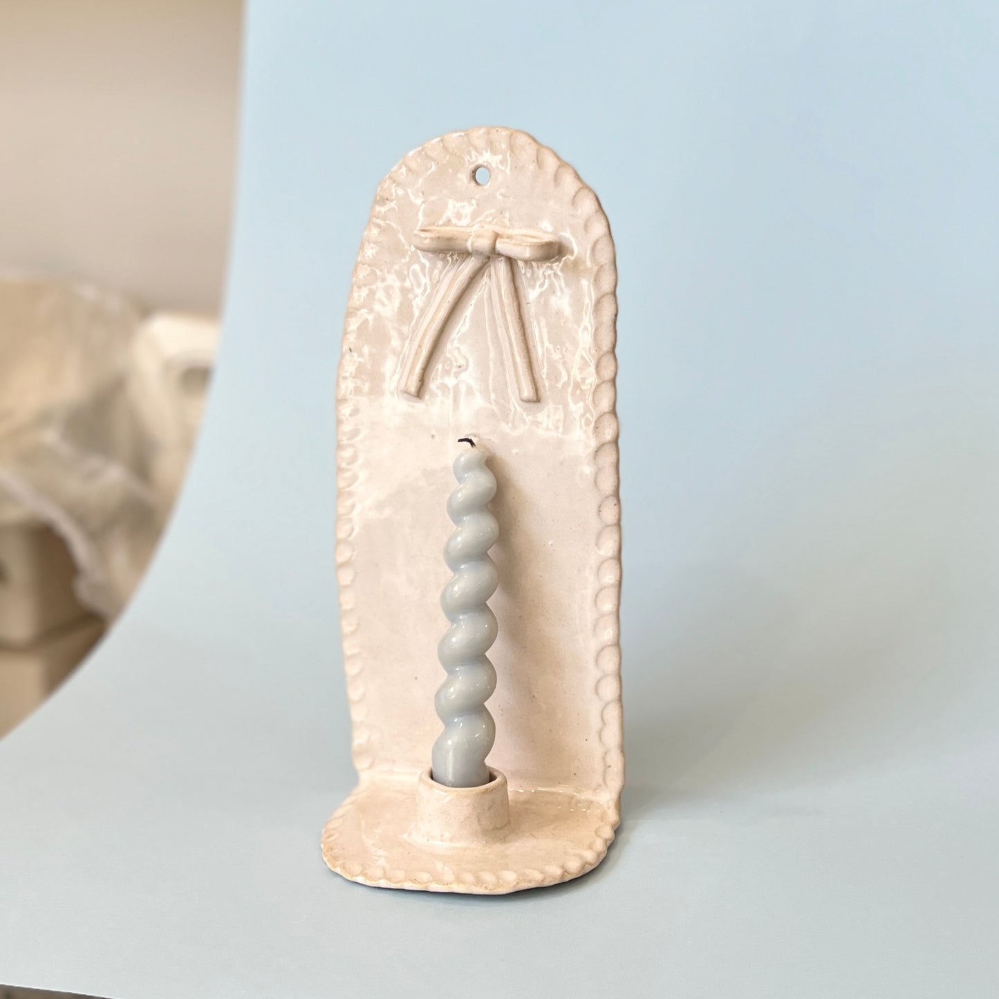 Pink Bow Candle Sconce