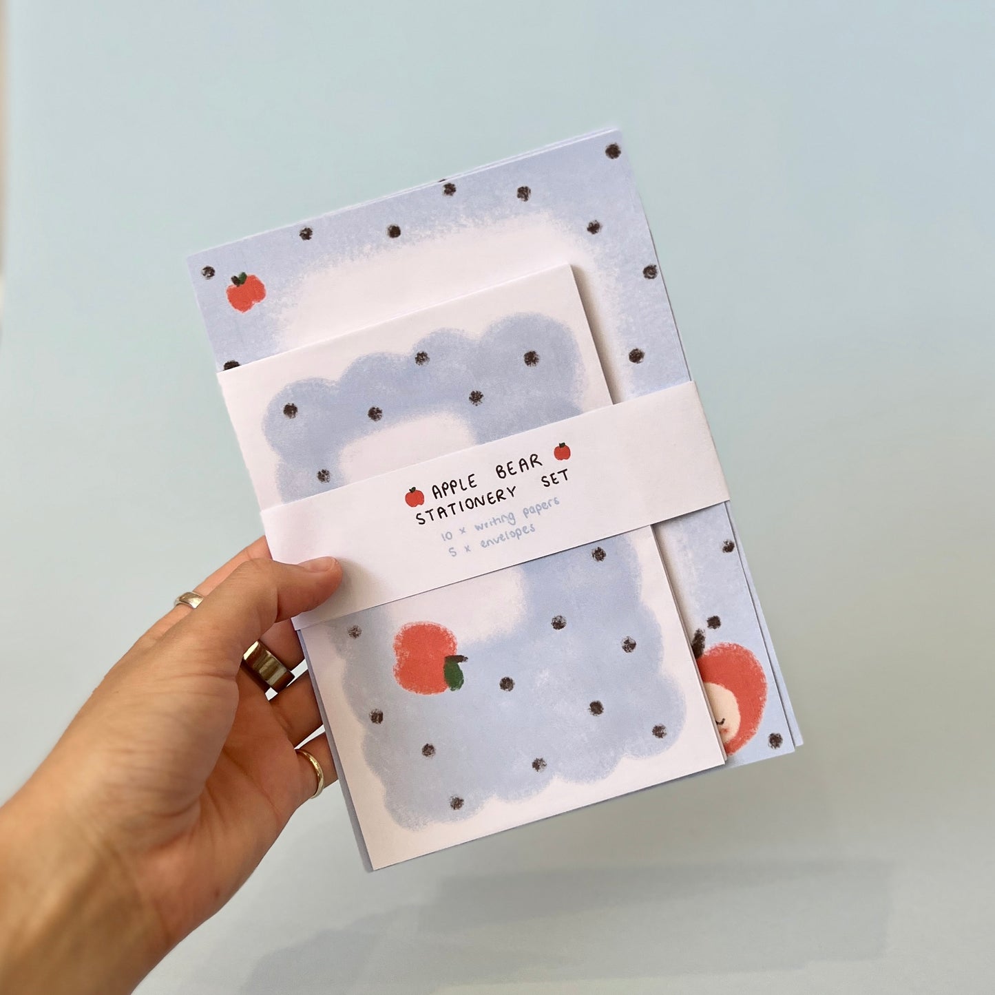 Apple Bear Stationery Set