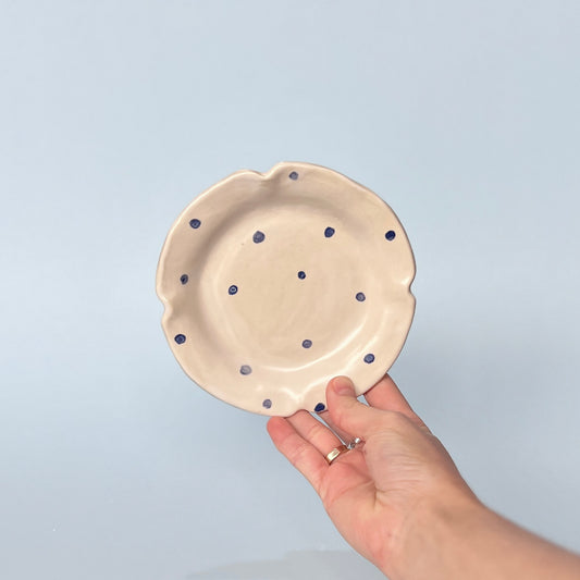 Blue Spotty Saucer