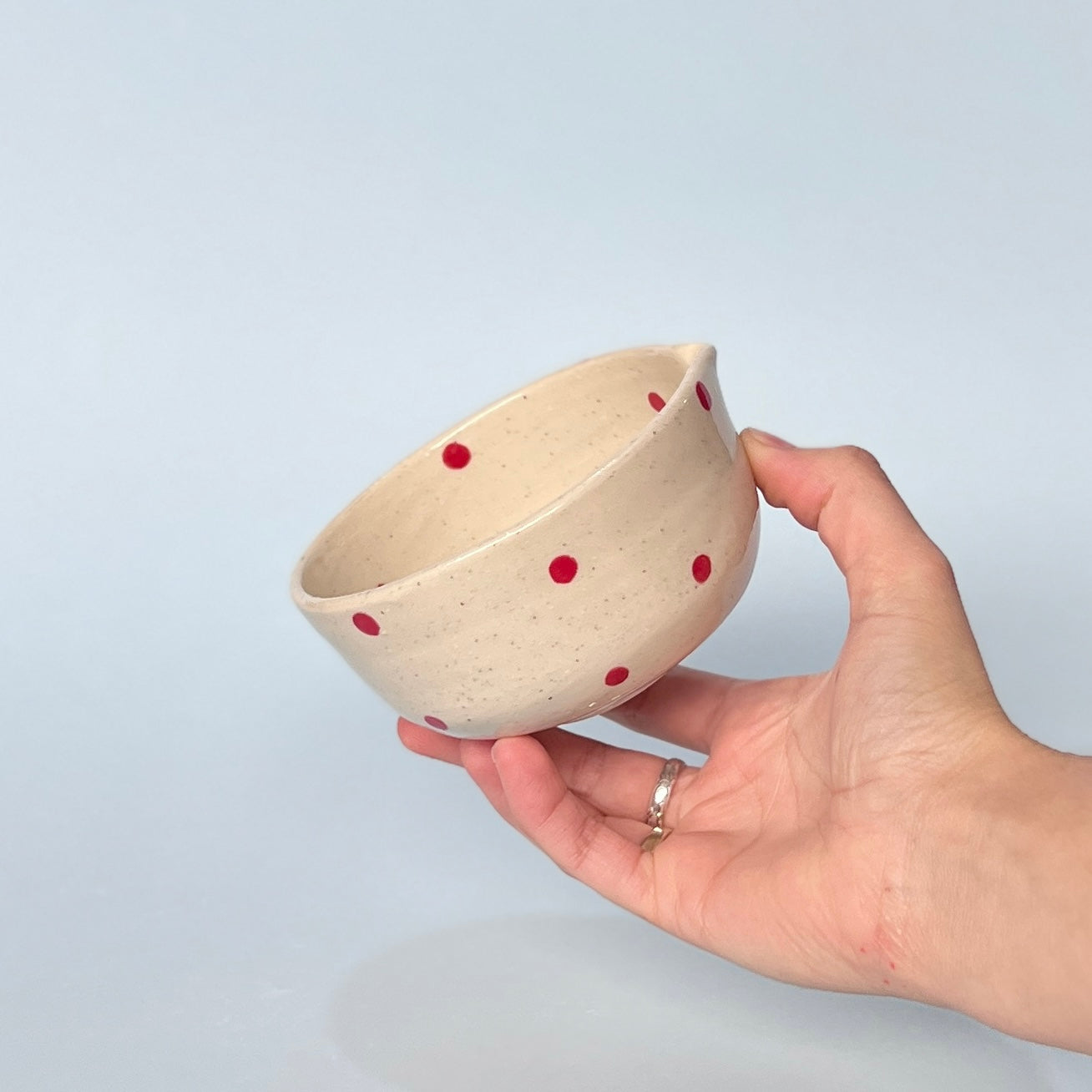 Red Spotty Matcha Bowl