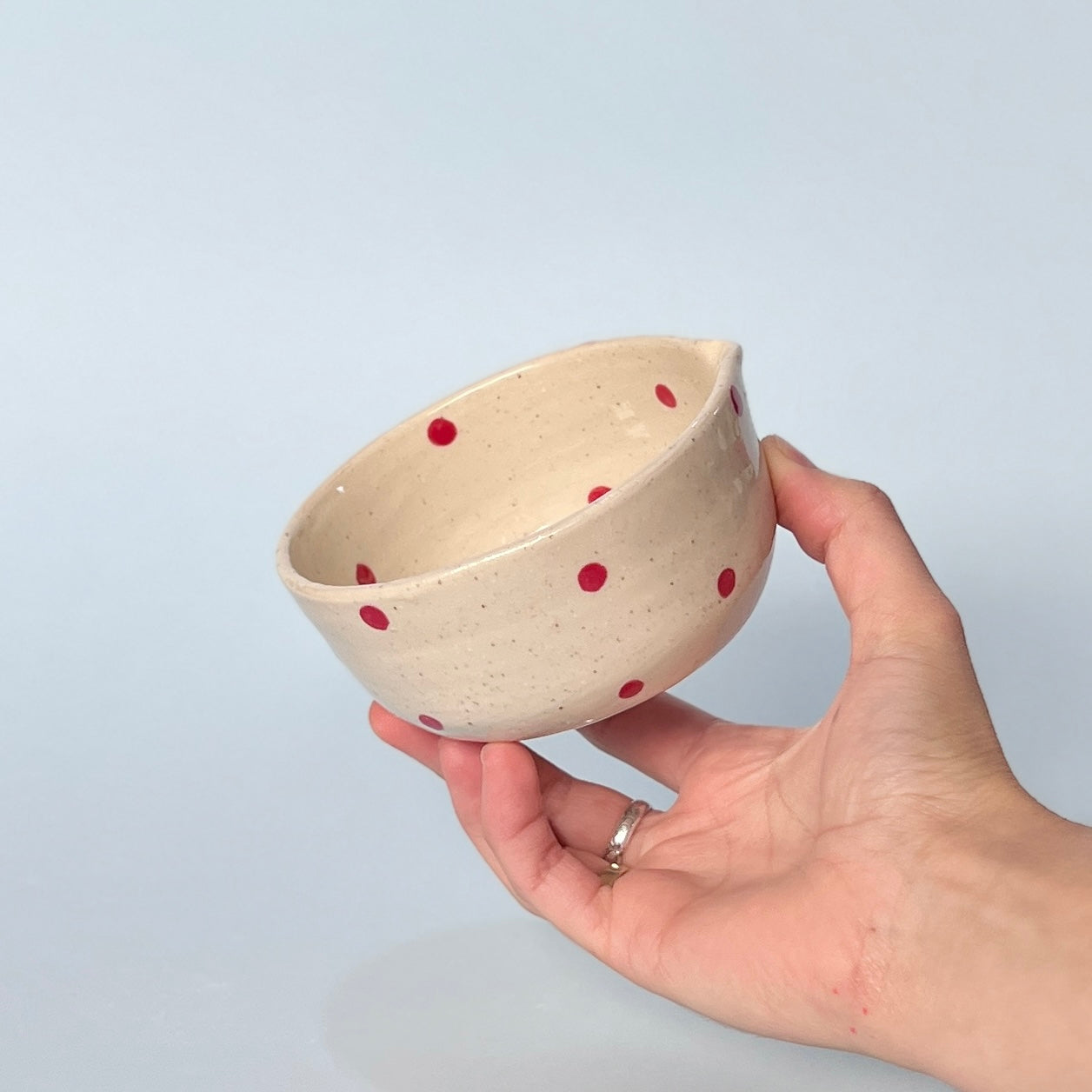 Red Spotty Matcha Bowl