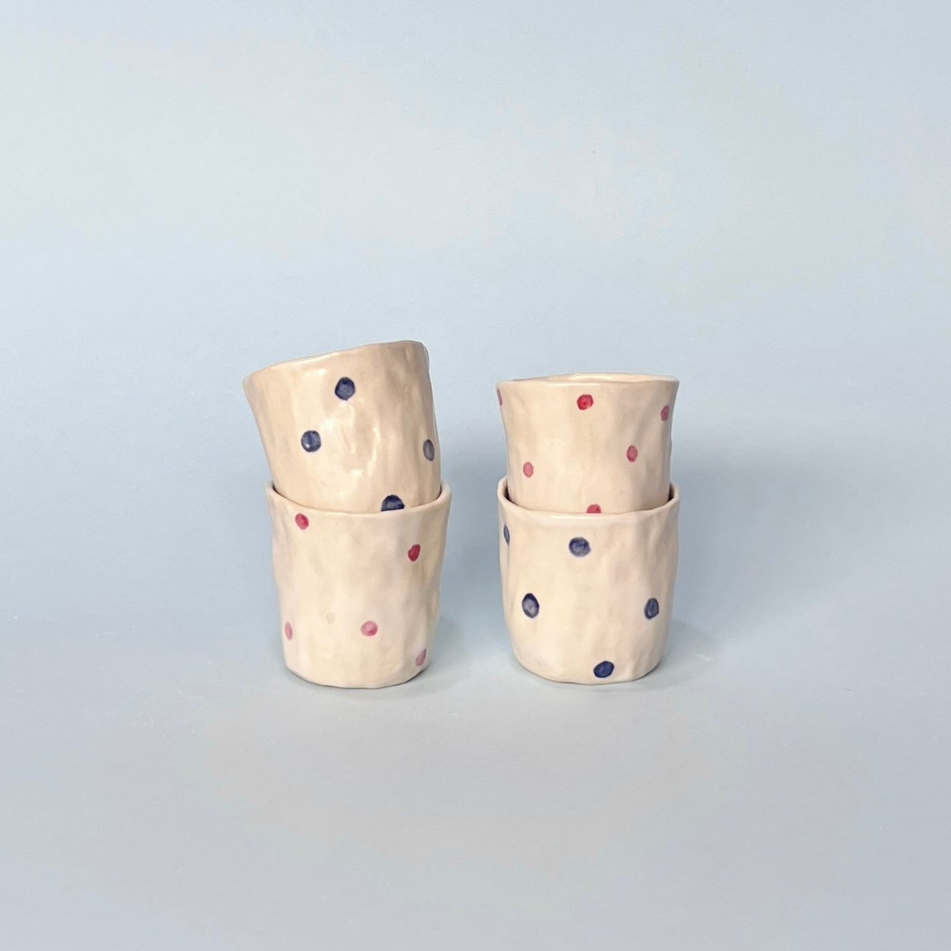 Red and Blue Spotty Espresso Cup