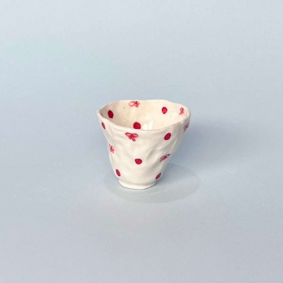 Red Spotty Ribbon Tea cup