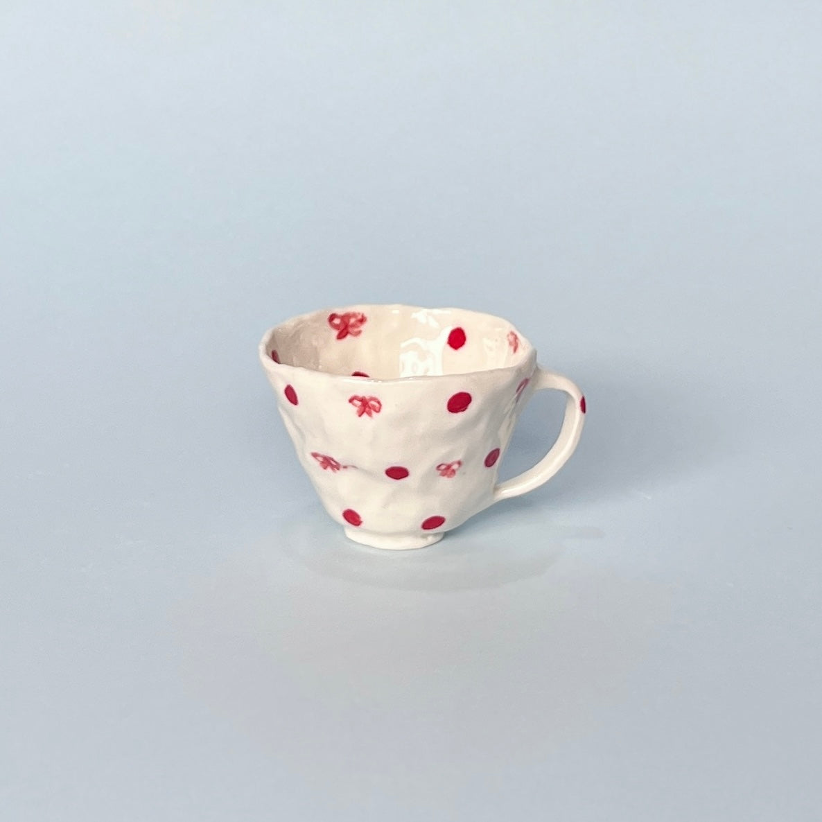 Red Spotty Ribbon Tea cup