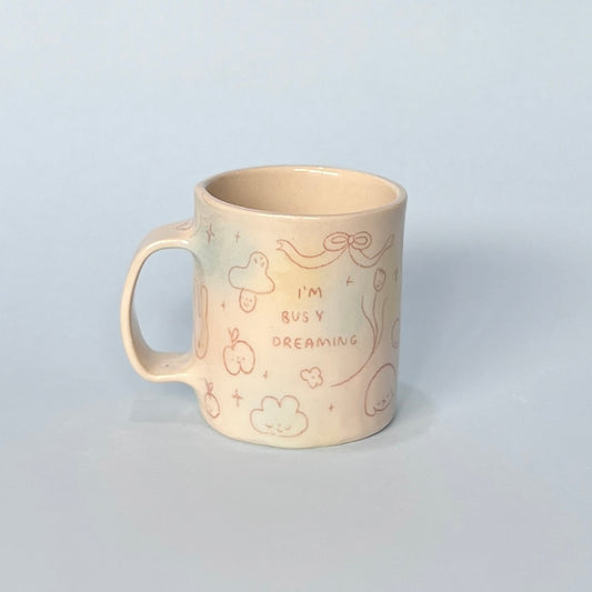 "I'm Busy Dreaming" Bubblegum Scribble Mug