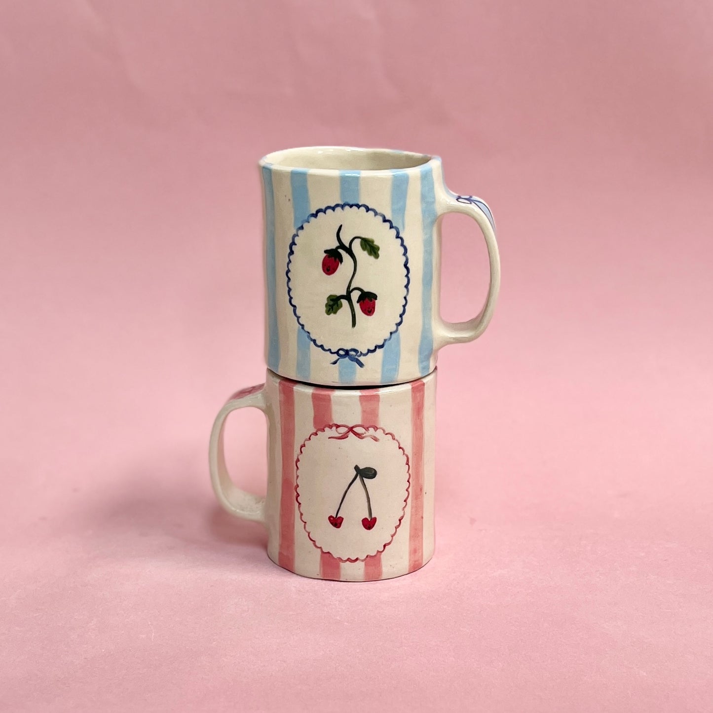 Cherry and Strawberry Fields Mugs