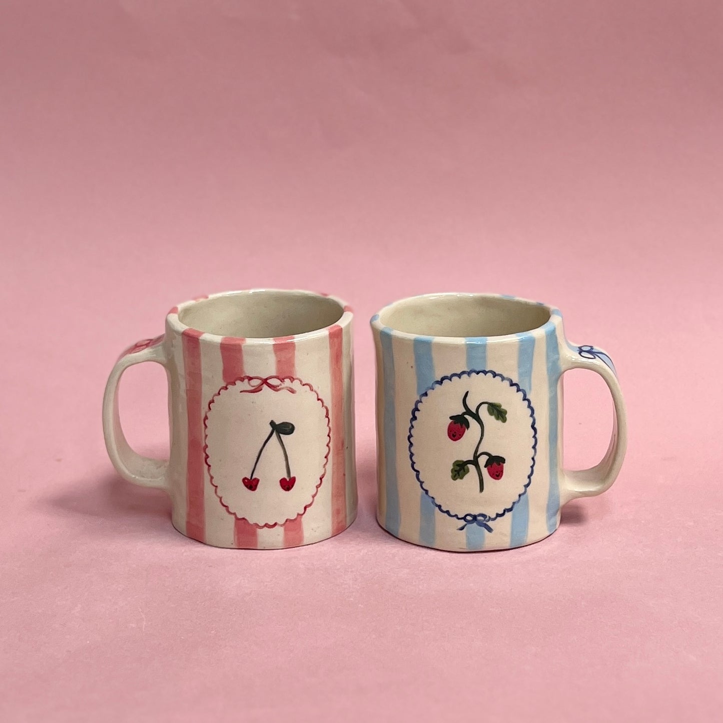 Cherry and Strawberry Fields Mugs