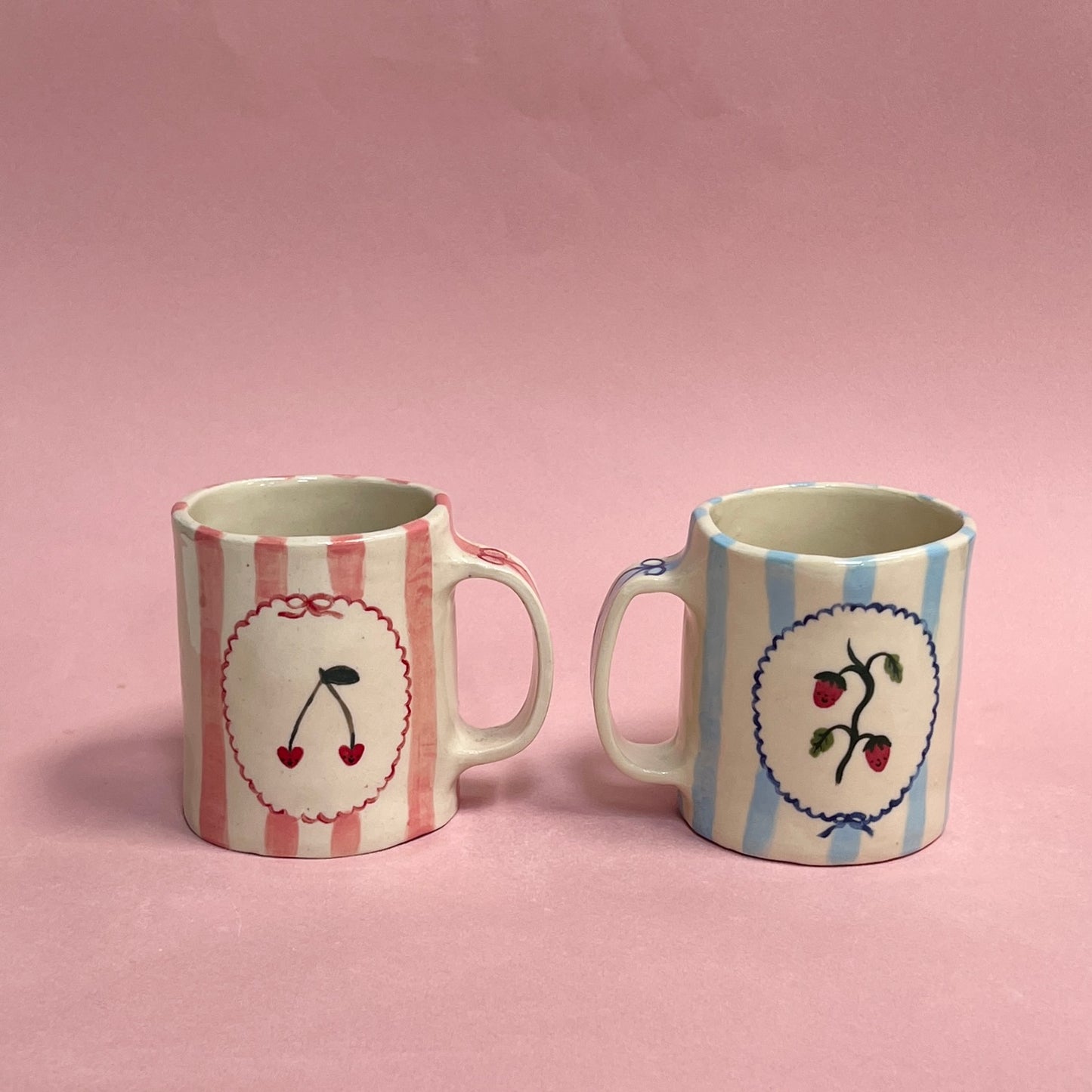 Cherry and Strawberry Fields Mugs