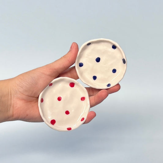 Red and Blue Spotty Trinket Dish