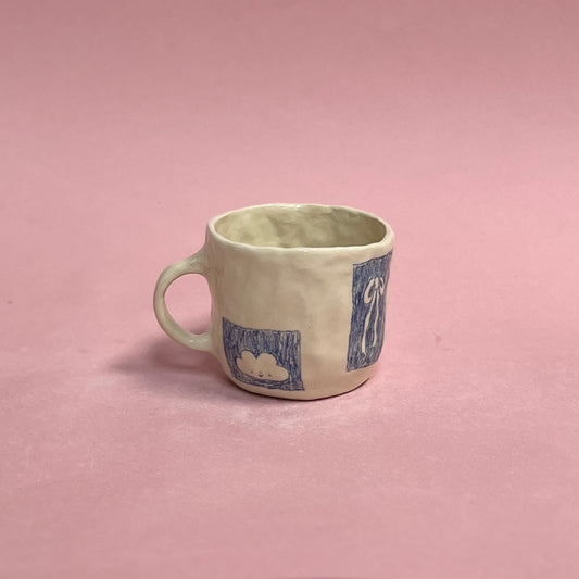 Scribbly Patchwork Pinch Mug