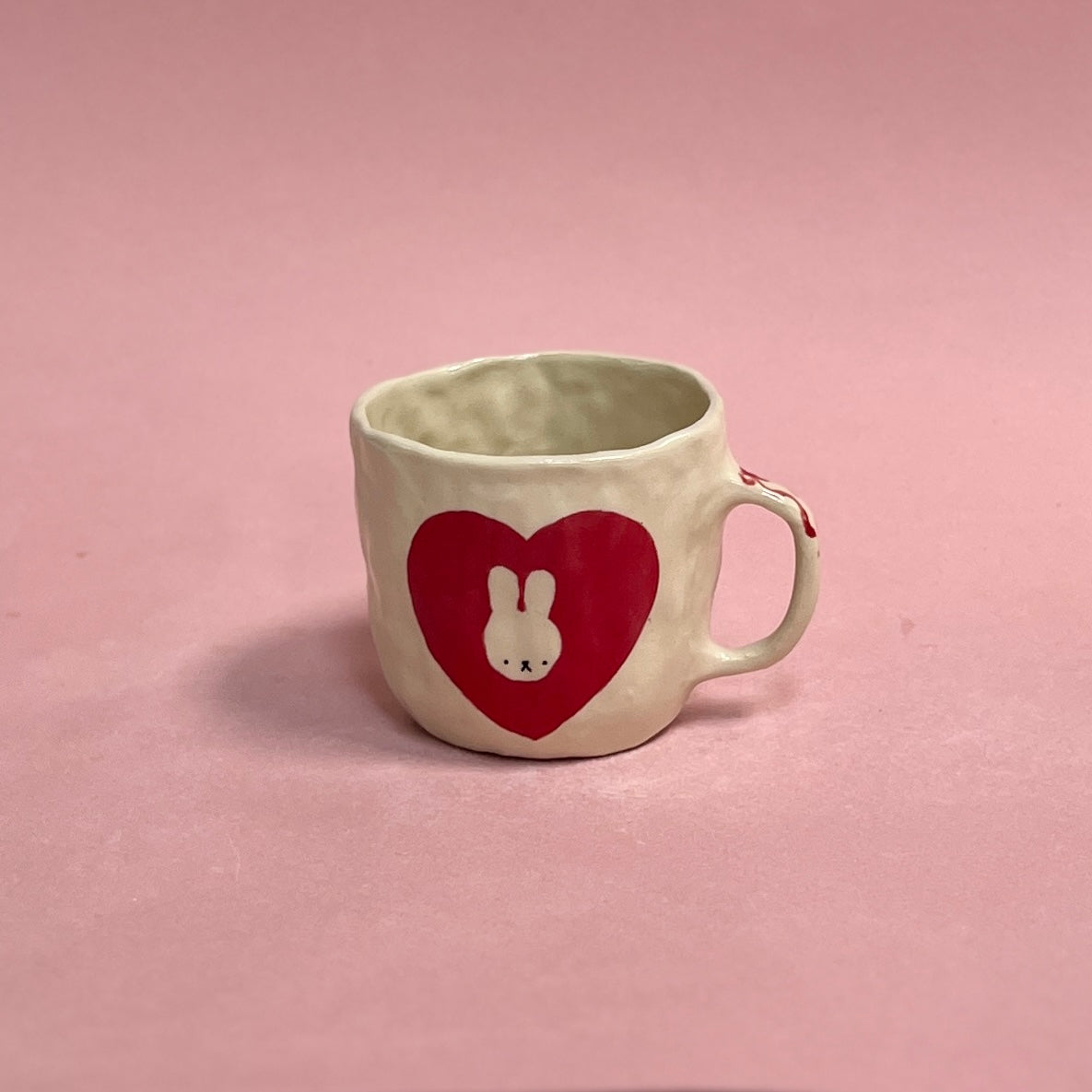 Bunny n Puppy in a Heart Mug