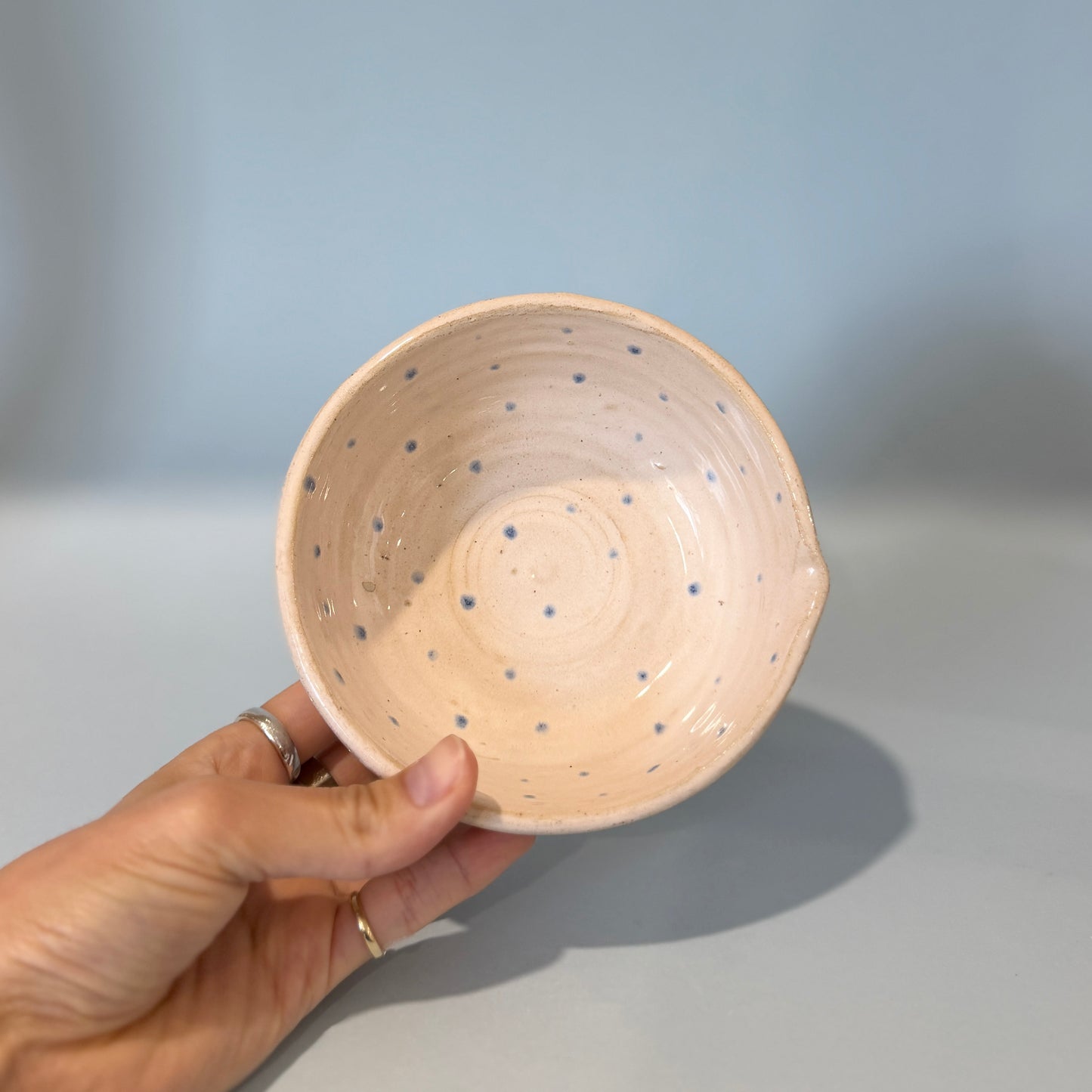 Pink and Blue Spot Matcha Bowl [Sample]