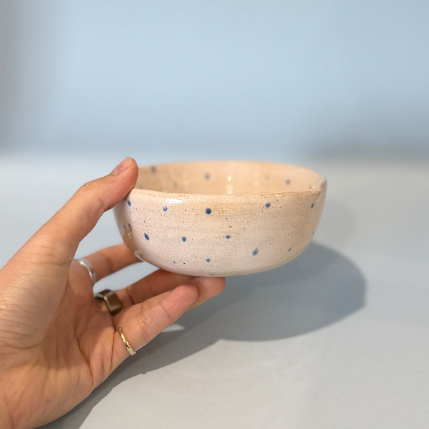 Pink and Blue Spot Matcha Bowl [Sample]