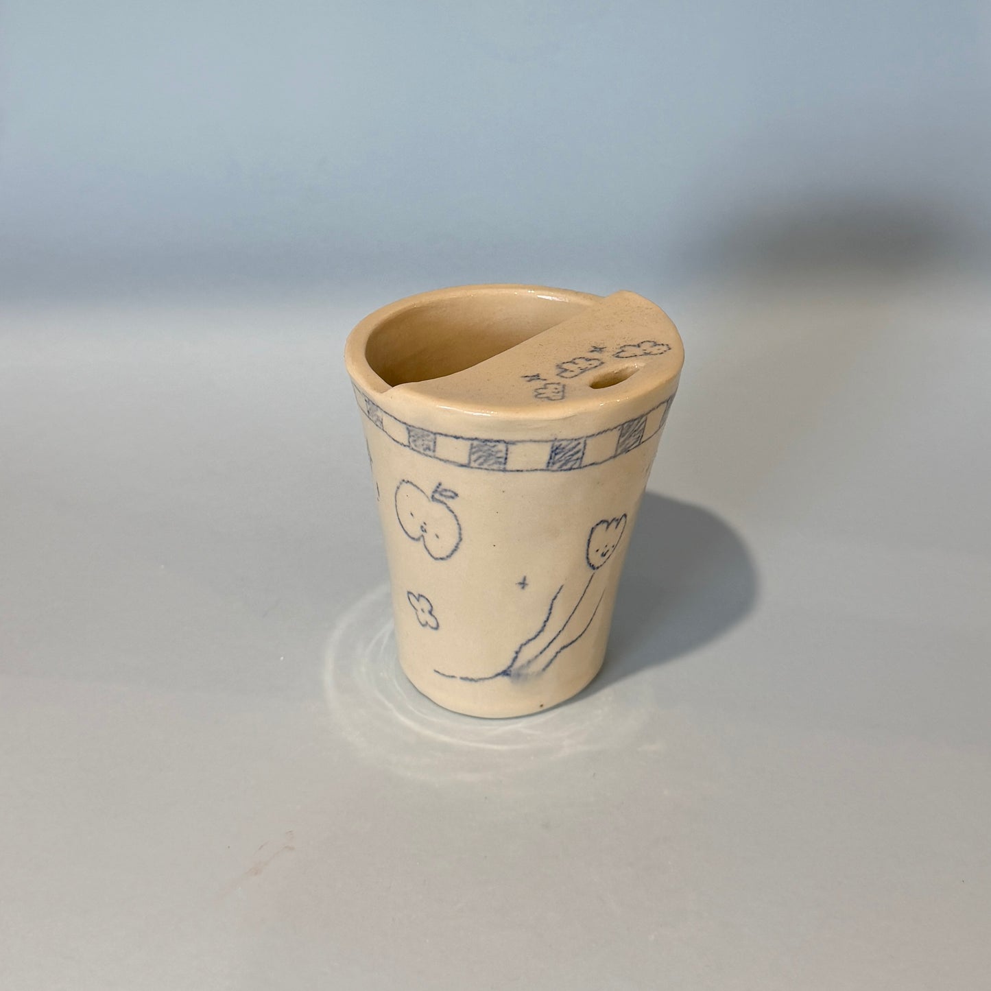Checkerboard Scribble Travel Mug