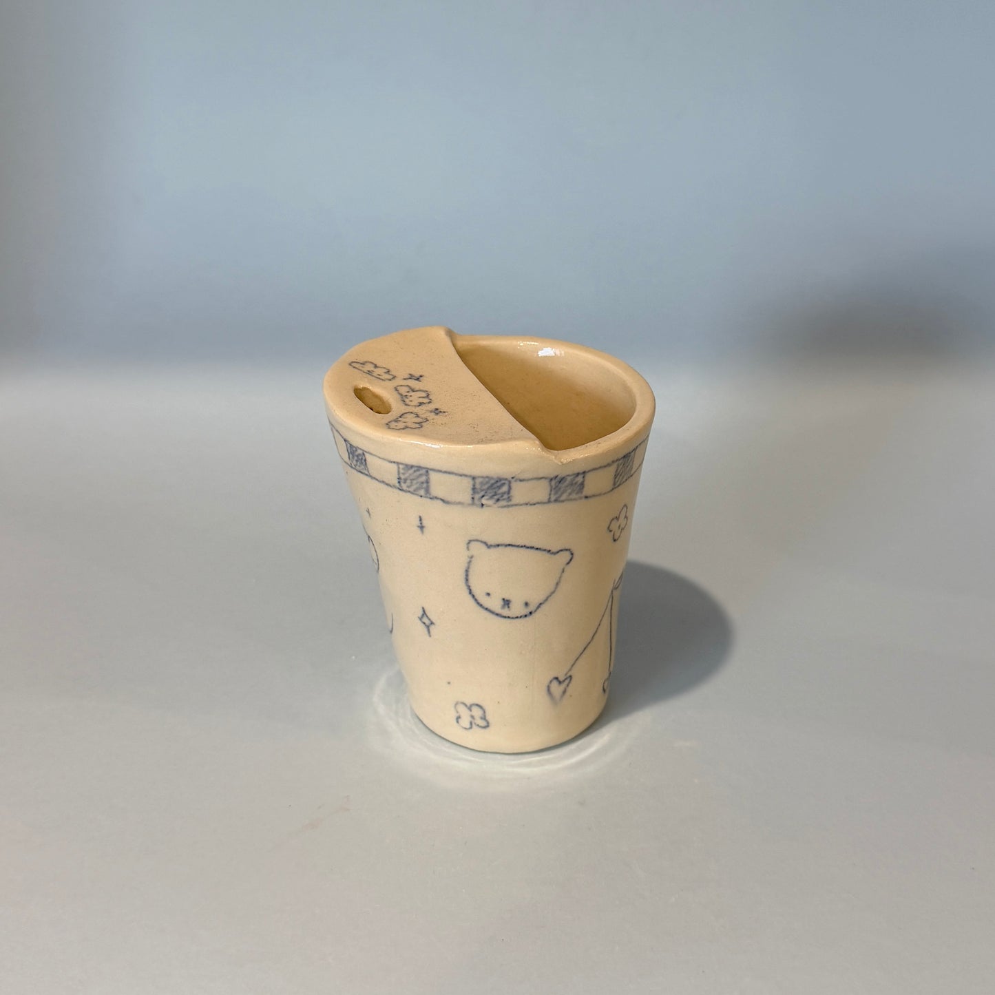 Checkerboard Scribble Travel Mug