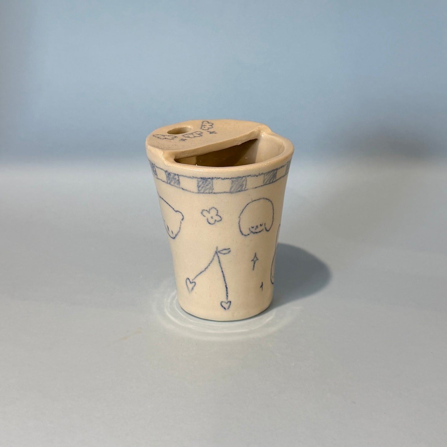 Checkerboard Scribble Travel Mug