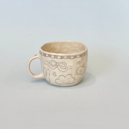 Black Checkerboard Scribble Mug 2