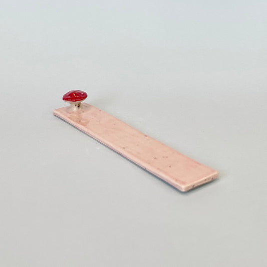 Mushroom Long Incense Holder Pink Speckle