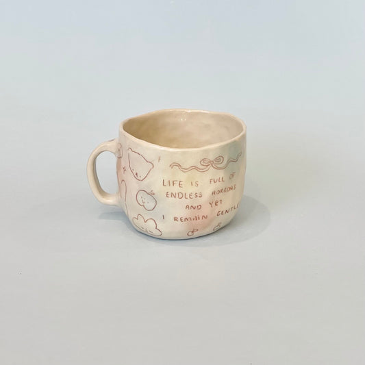 "Yet I Remain Gentle" Bubblegum Scribble Mug