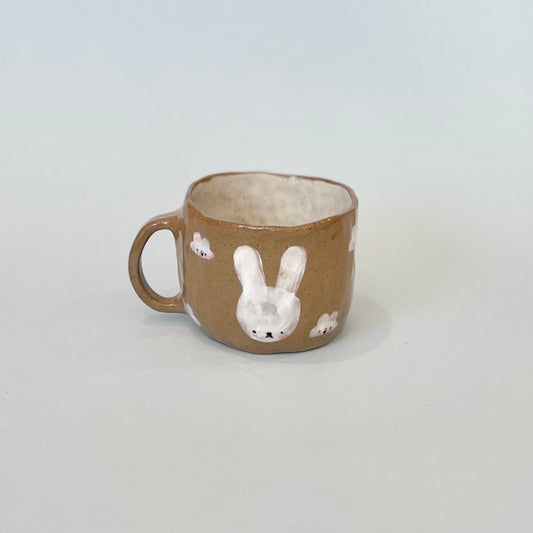 Bunny and Cloud Brown Speckle Mug