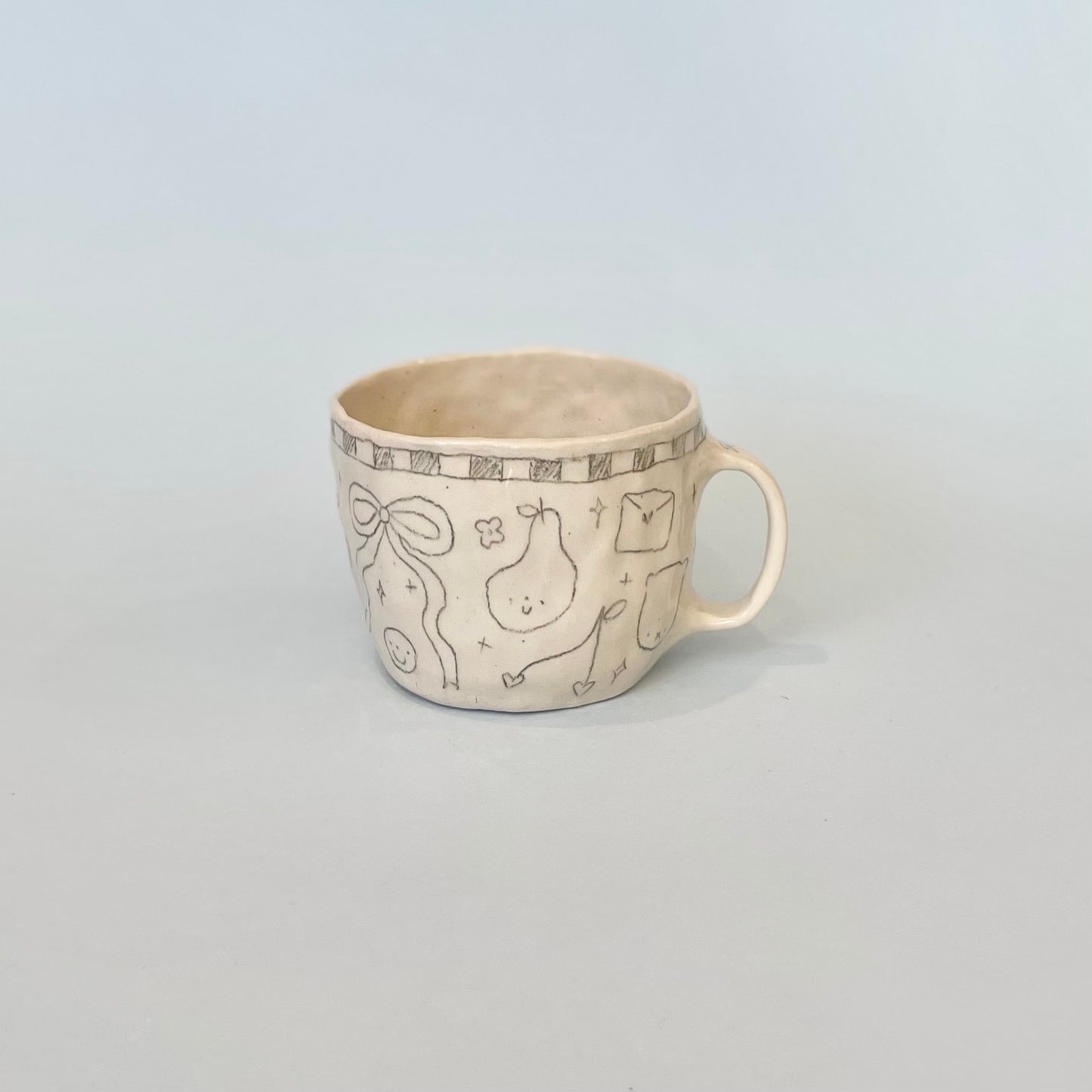 Black Checkerboard Scribble Mug