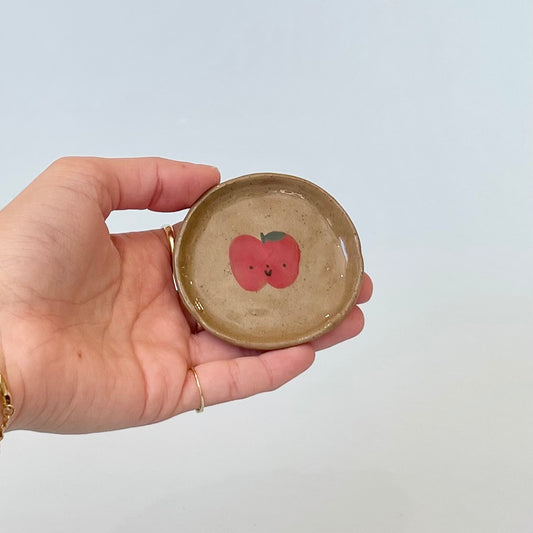 Apple Brown Speckle Trinket Dish
